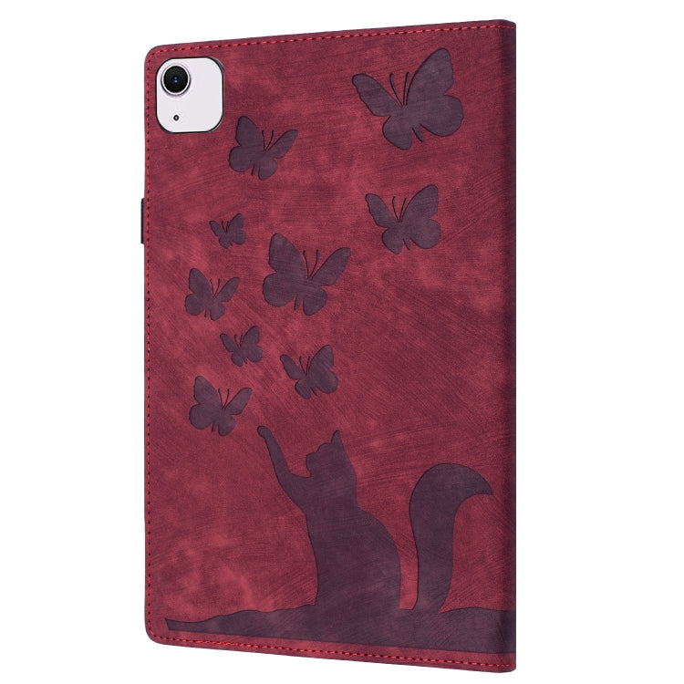 For iPad Air 11 2026 / 2025 / 2024 Butterfly Cat Embossing Leather Tablet Case