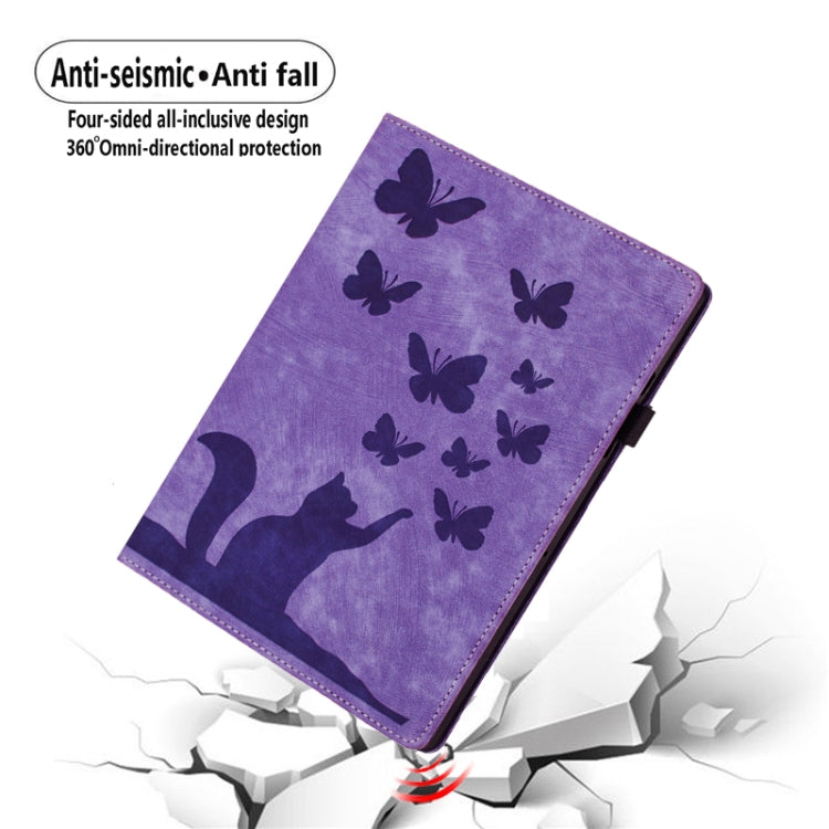 For iPad Pro 11 2025 / 2024 Butterfly Cat Embossing Leather Tablet Case