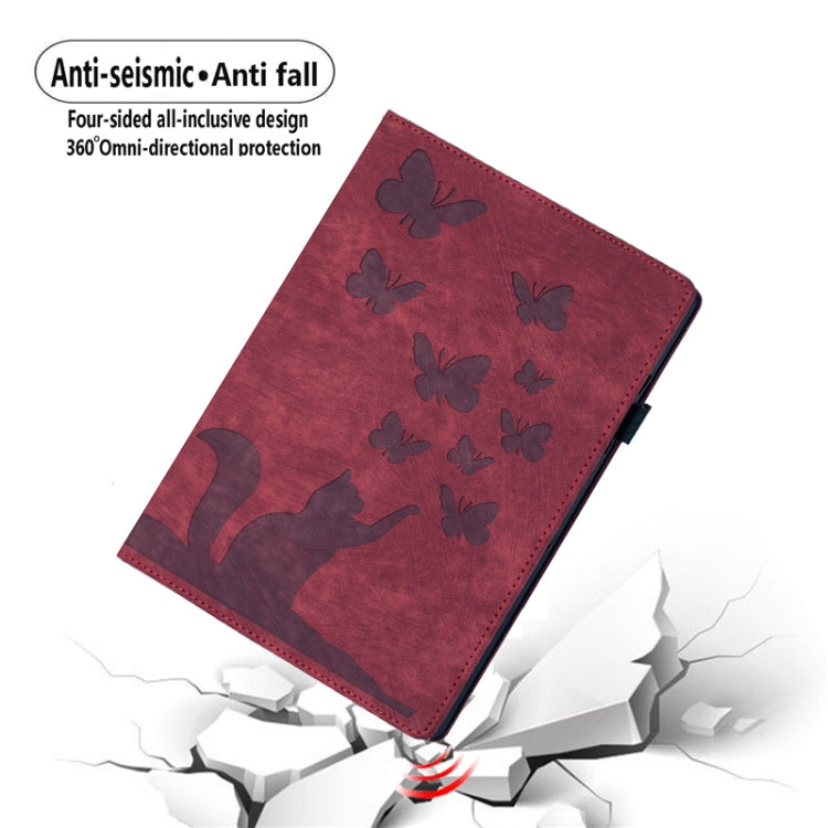 For iPad Pro 11 2025 / 2024 Butterfly Cat Embossing Leather Tablet Case