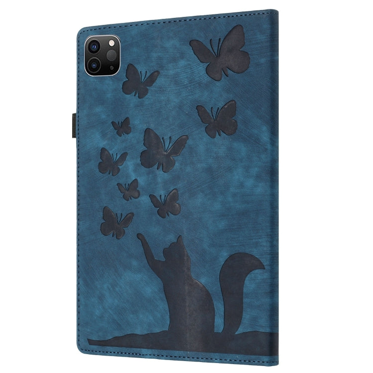For iPad Pro 13 2025 / 2024 Butterfly Cat Embossing Leather Tablet Case
