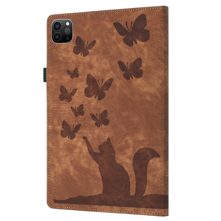For iPad Pro 13 2025 / 2024 Butterfly Cat Embossing Leather Tablet Case