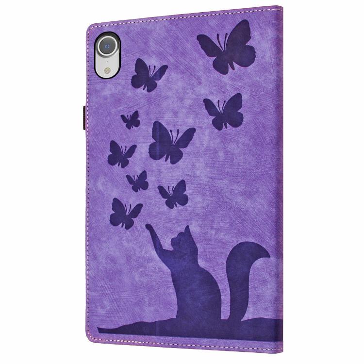 For iPad mini 2024 / 2021 Butterfly Cat Embossing Leather Tablet Case