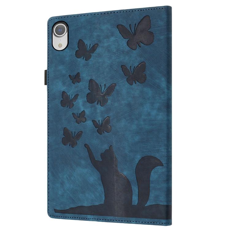 For iPad mini 2024 / 2021 Butterfly Cat Embossing Leather Tablet Case