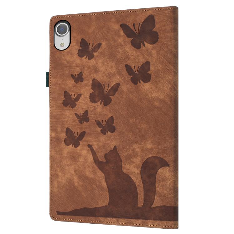 For iPad mini 2024 / 2021 Butterfly Cat Embossing Leather Tablet Case
