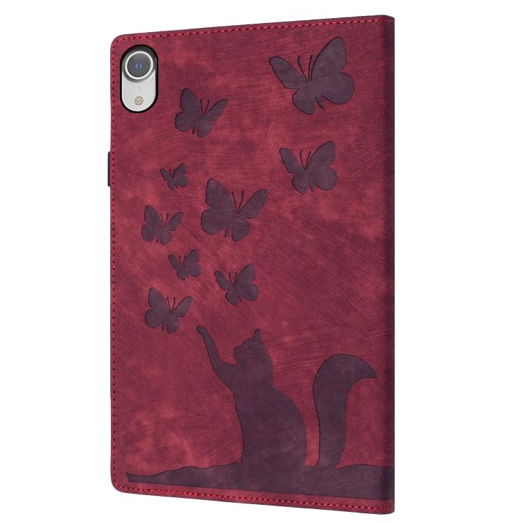 For iPad mini 2024 / 2021 Butterfly Cat Embossing Leather Tablet Case