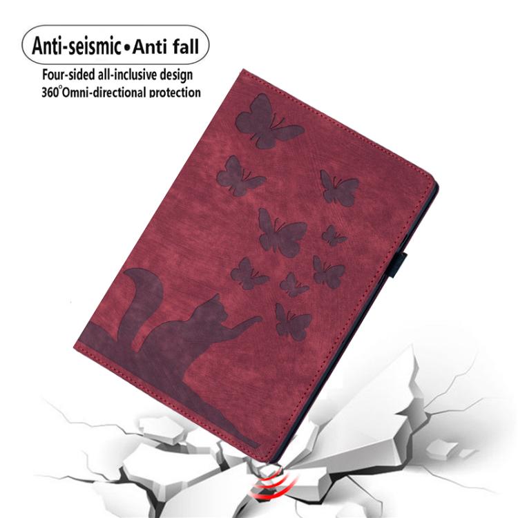 For iPad mini 2024 / 2021 Butterfly Cat Embossing Leather Tablet Case