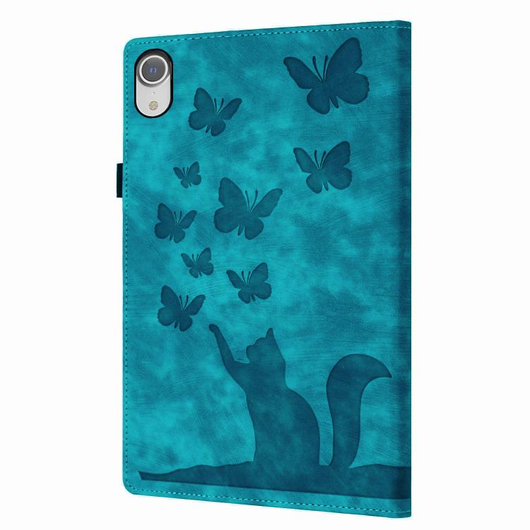 For iPad mini 2024 / 2021 Butterfly Cat Embossing Leather Tablet Case