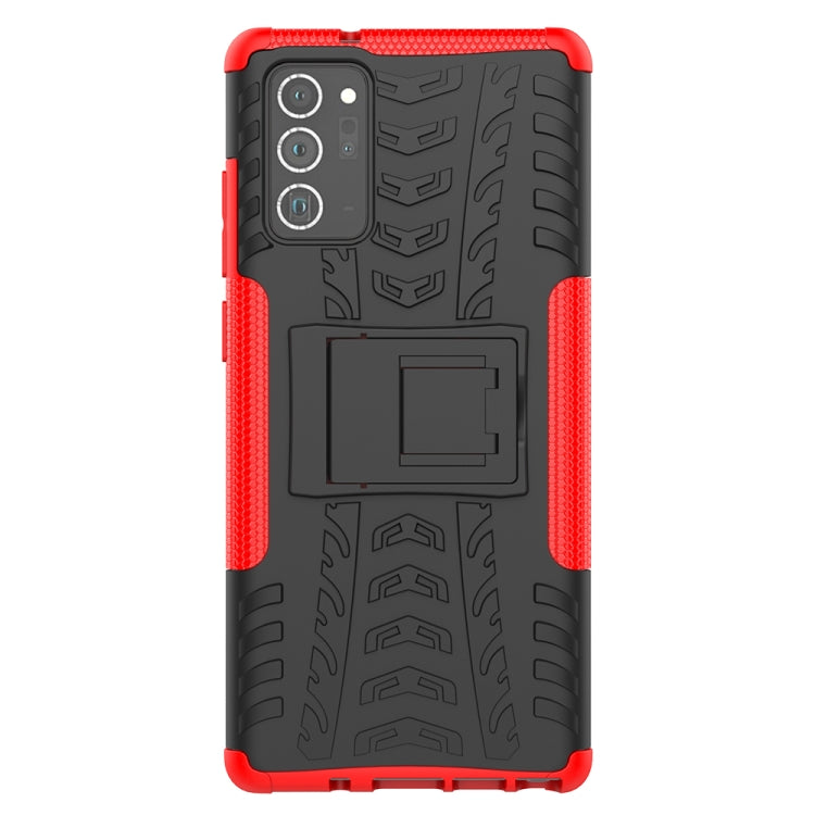 For Samsung Galaxy Note20 Tire Texture Shockproof TPU + PC Protective Case with Holder