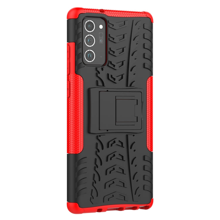 For Samsung Galaxy Note20 Tire Texture Shockproof TPU + PC Protective Case with Holder