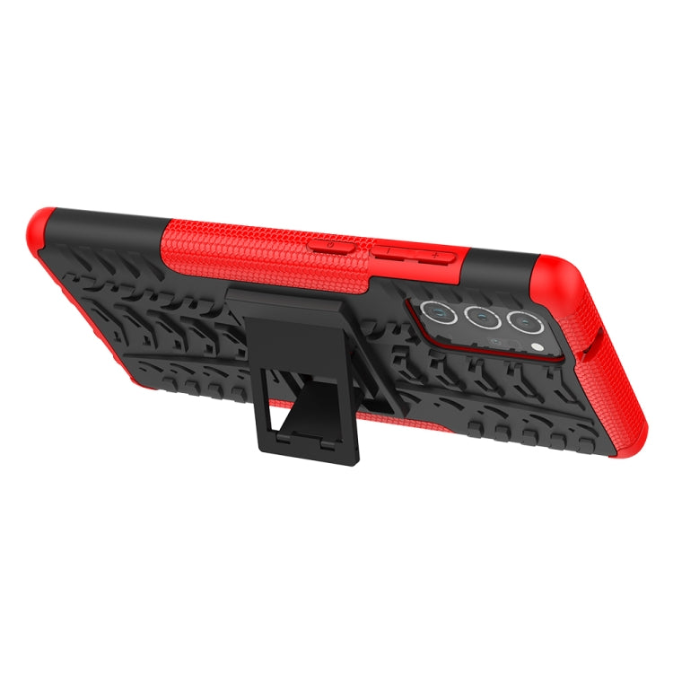 For Samsung Galaxy Note20 Tire Texture Shockproof TPU + PC Protective Case with Holder
