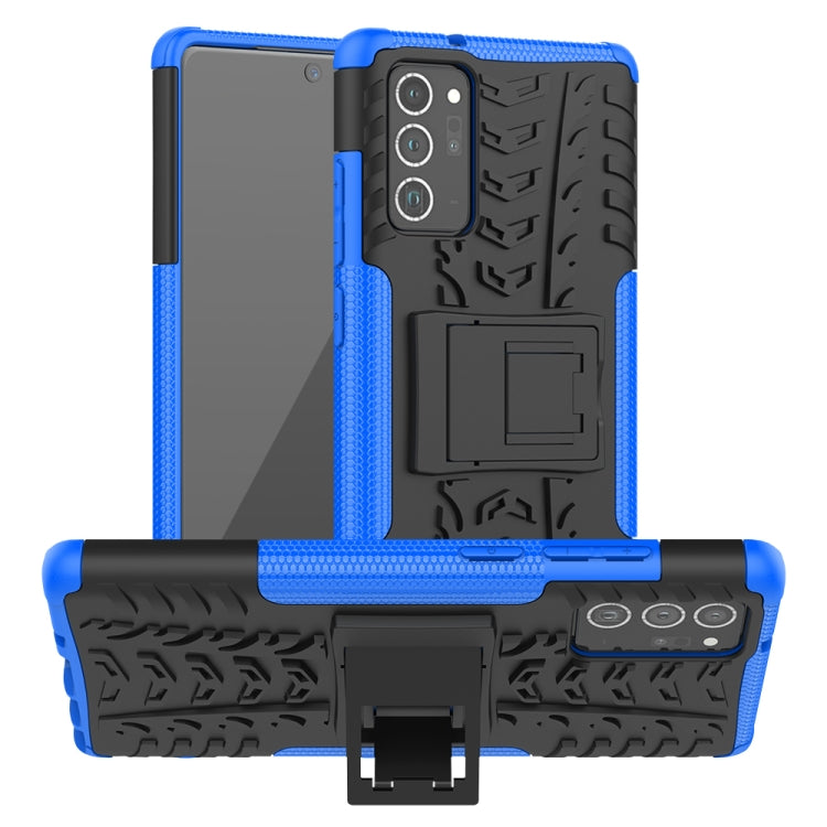 For Samsung Galaxy Note20 Tire Texture Shockproof TPU + PC Protective Case with Holder