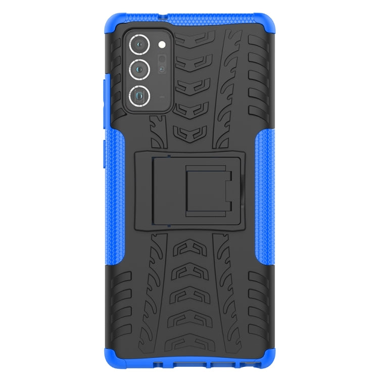 For Samsung Galaxy Note20 Tire Texture Shockproof TPU + PC Protective Case with Holder