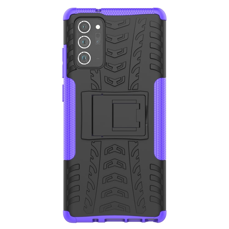 For Samsung Galaxy Note20 Tire Texture Shockproof TPU + PC Protective Case with Holder