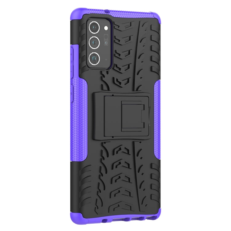For Samsung Galaxy Note20 Tire Texture Shockproof TPU + PC Protective Case with Holder