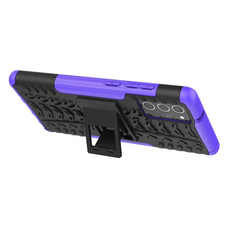 For Samsung Galaxy Note20 Tire Texture Shockproof TPU + PC Protective Case with Holder