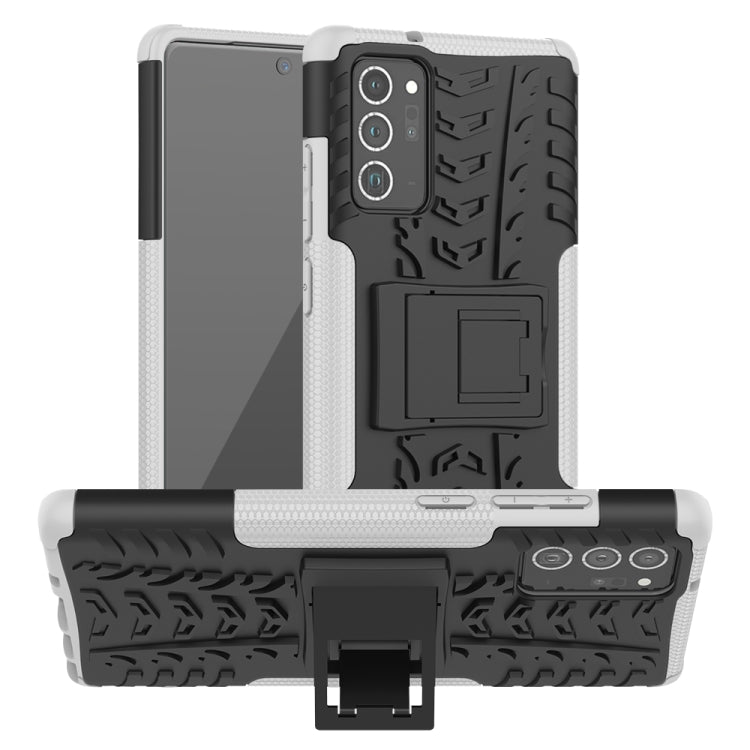For Samsung Galaxy Note20 Tire Texture Shockproof TPU + PC Protective Case with Holder