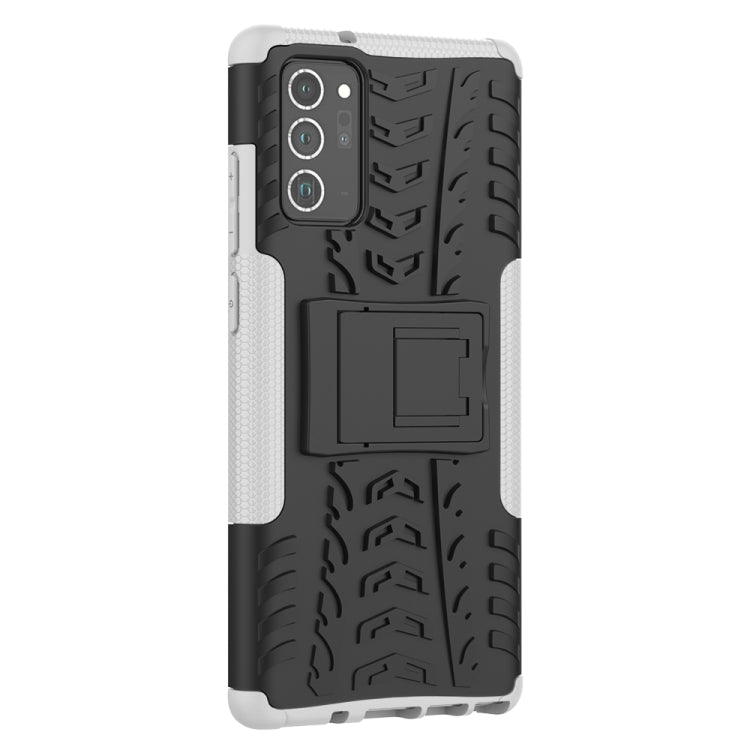 For Samsung Galaxy Note20 Tire Texture Shockproof TPU + PC Protective Case with Holder