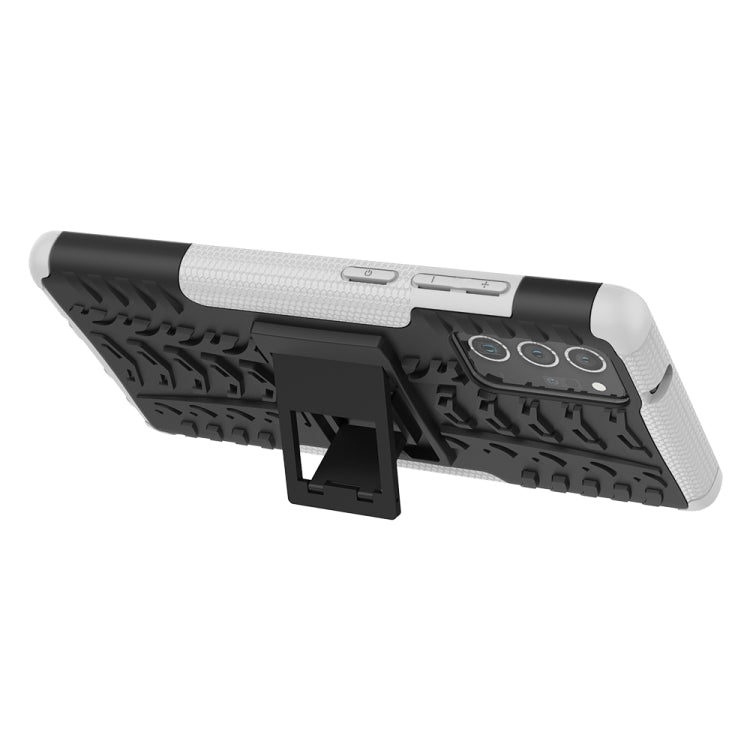 For Samsung Galaxy Note20 Tire Texture Shockproof TPU + PC Protective Case with Holder