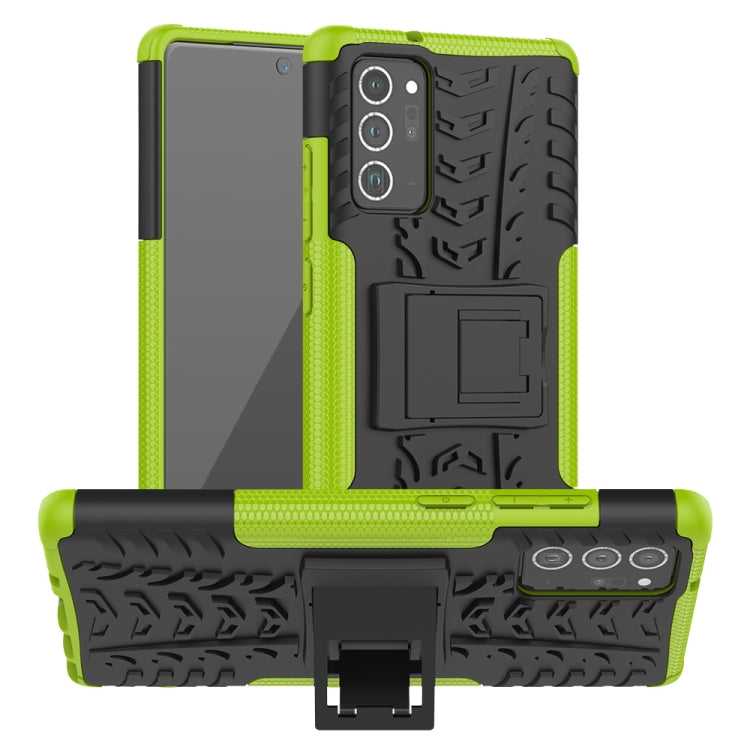 For Samsung Galaxy Note20 Tire Texture Shockproof TPU + PC Protective Case with Holder
