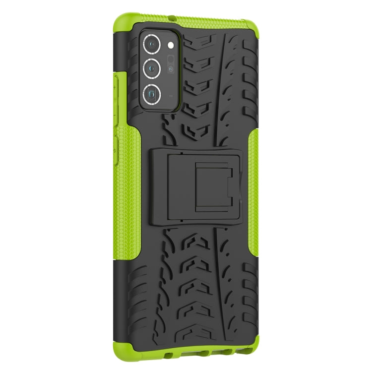 For Samsung Galaxy Note20 Tire Texture Shockproof TPU + PC Protective Case with Holder