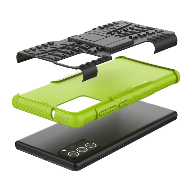 For Samsung Galaxy Note20 Tire Texture Shockproof TPU + PC Protective Case with Holder