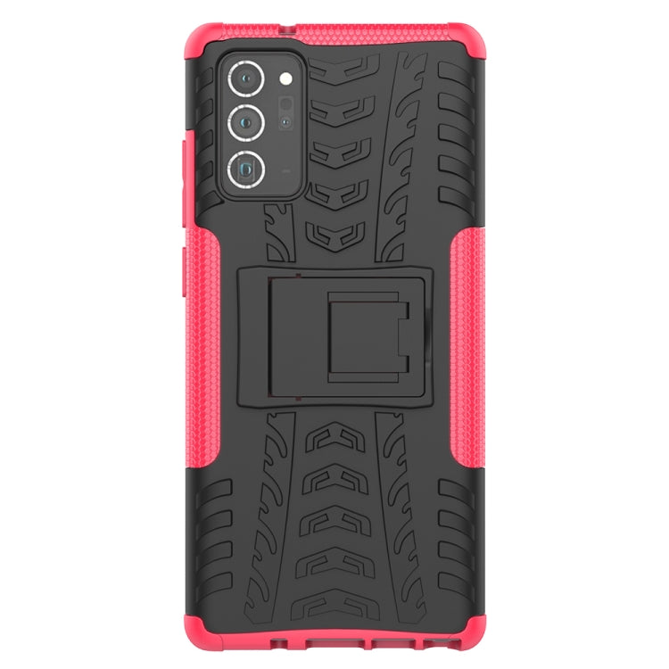 For Samsung Galaxy Note20 Tire Texture Shockproof TPU + PC Protective Case with Holder