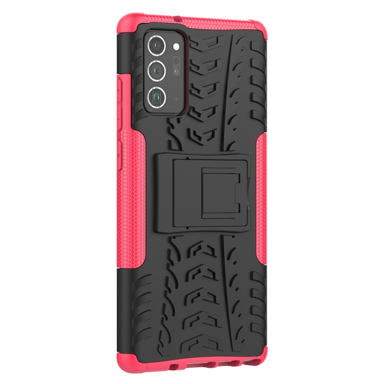 For Samsung Galaxy Note20 Tire Texture Shockproof TPU + PC Protective Case with Holder