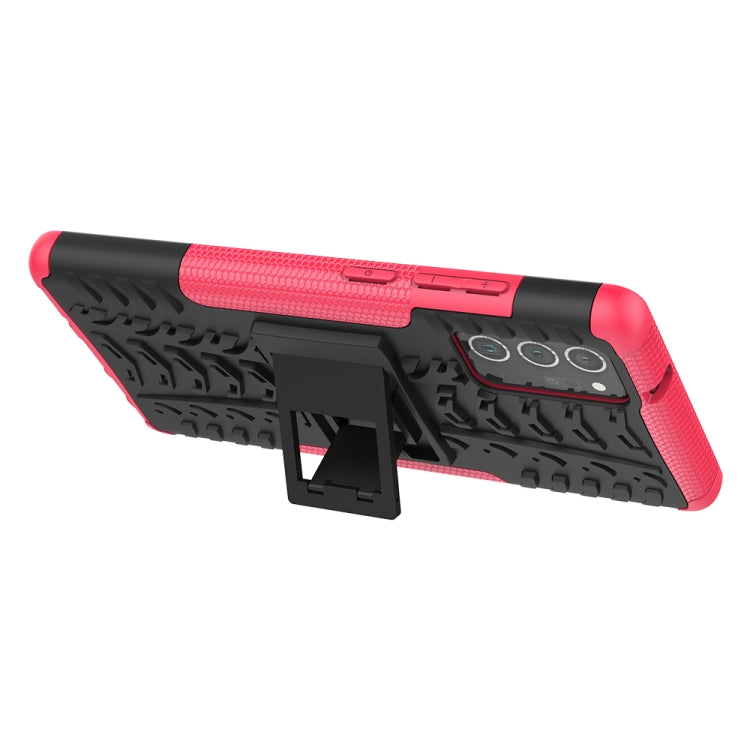 For Samsung Galaxy Note20 Tire Texture Shockproof TPU + PC Protective Case with Holder