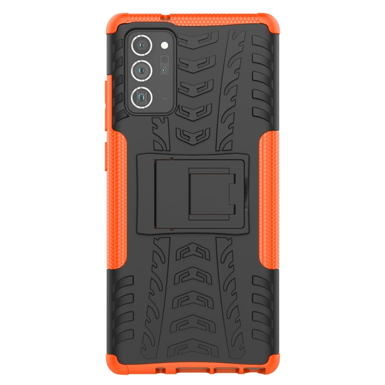 For Samsung Galaxy Note20 Tire Texture Shockproof TPU + PC Protective Case with Holder
