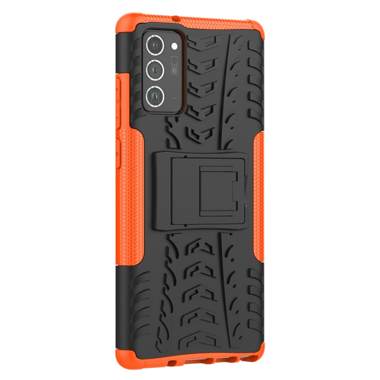 For Samsung Galaxy Note20 Tire Texture Shockproof TPU + PC Protective Case with Holder