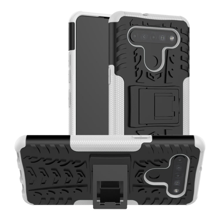 For LG K41S / K51S Tire Texture Shockproof TPU + PC Protective Case with Holder