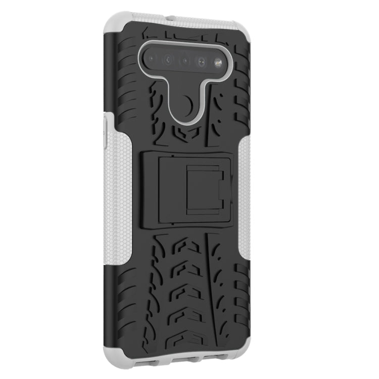 For LG K41S / K51S Tire Texture Shockproof TPU + PC Protective Case with Holder
