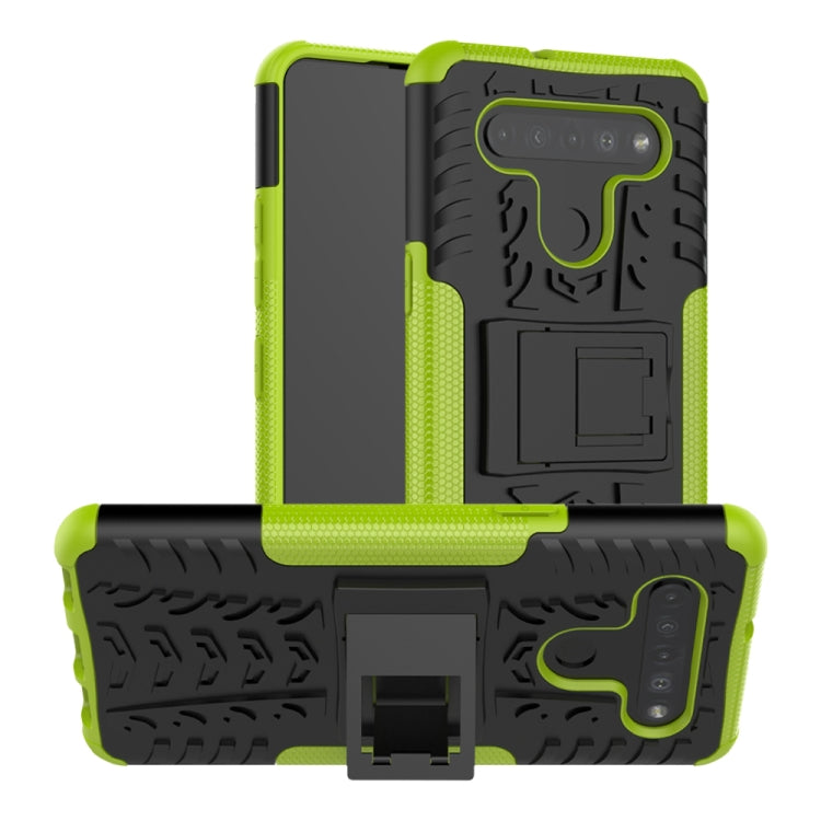 For LG K41S / K51S Tire Texture Shockproof TPU + PC Protective Case with Holder