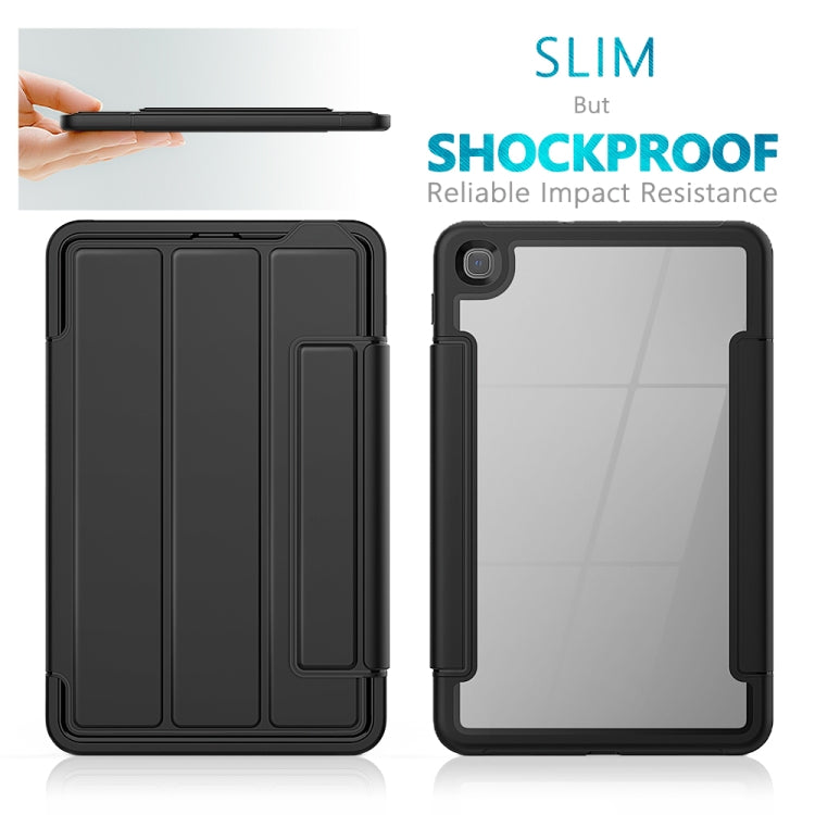For Samsung Galaxy Tab A 8.4 (2020) T307 Acrylic + TPU Horizontal Flip Smart Leather Case with Three-folding Holder & Pen Slot & Wake-up / Sleep Function