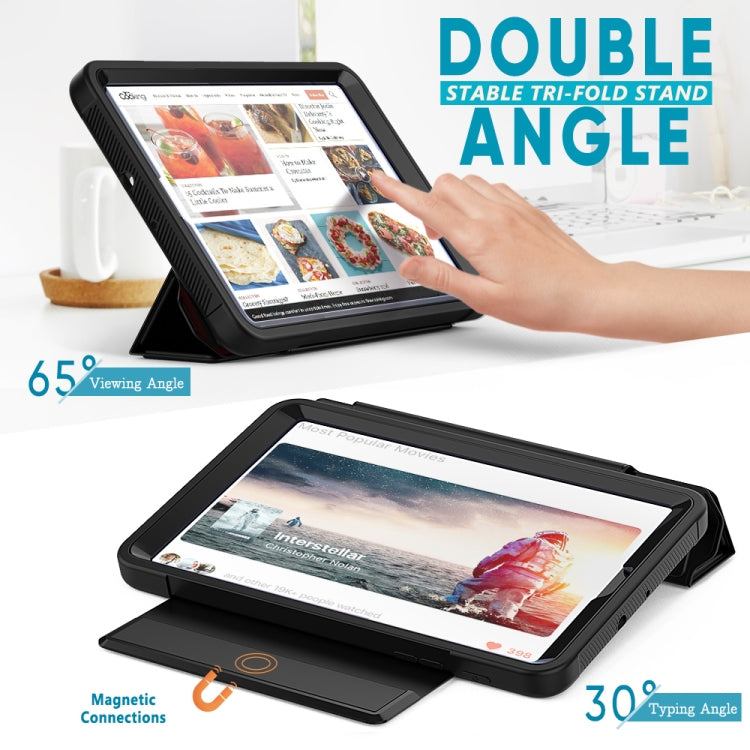 For Samsung Galaxy Tab A 8.4 (2020) T307 Acrylic + TPU Horizontal Flip Smart Leather Case with Three-folding Holder & Pen Slot & Wake-up / Sleep Function