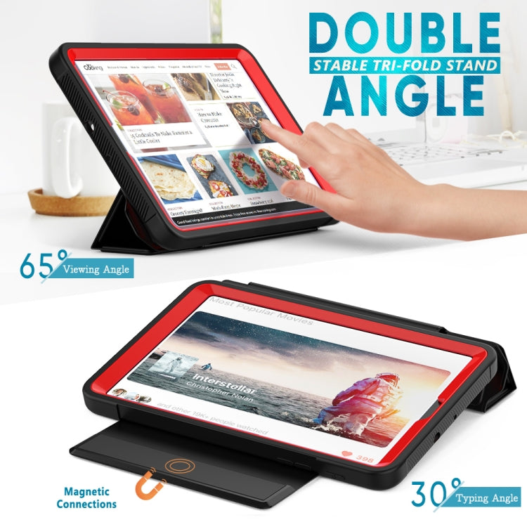 For Samsung Galaxy Tab A 8.4 (2020) T307 Acrylic + TPU Horizontal Flip Smart Leather Case with Three-folding Holder & Pen Slot & Wake-up / Sleep Function