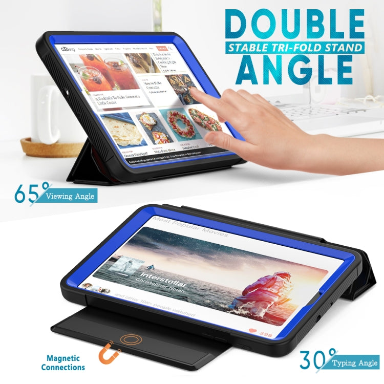 For Samsung Galaxy Tab A 8.4 (2020) T307 Acrylic + TPU Horizontal Flip Smart Leather Case with Three-folding Holder & Pen Slot & Wake-up / Sleep Function