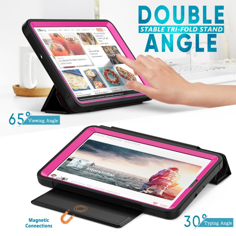 For Samsung Galaxy Tab A 8.4 (2020) T307 Acrylic + TPU Horizontal Flip Smart Leather Case with Three-folding Holder & Pen Slot & Wake-up / Sleep Function