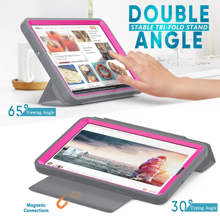 For Samsung Galaxy Tab A 8.4 (2020) T307 Acrylic + TPU Horizontal Flip Smart Leather Case with Three-folding Holder & Pen Slot & Wake-up / Sleep Function