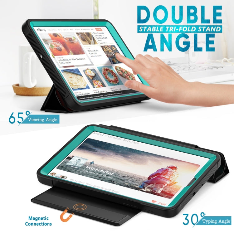 For Samsung Galaxy Tab A 8.4 (2020) T307 Acrylic + TPU Horizontal Flip Smart Leather Case with Three-folding Holder & Pen Slot & Wake-up / Sleep Function