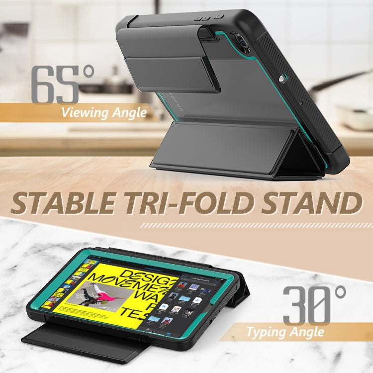 For Samsung Galaxy Tab A 8.4 (2020) T307 Acrylic + TPU Horizontal Flip Smart Leather Case with Three-folding Holder & Pen Slot & Wake-up / Sleep Function