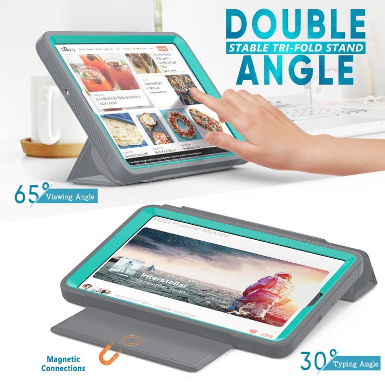 For Samsung Galaxy Tab A 8.4 (2020) T307 Acrylic + TPU Horizontal Flip Smart Leather Case with Three-folding Holder & Pen Slot & Wake-up / Sleep Function