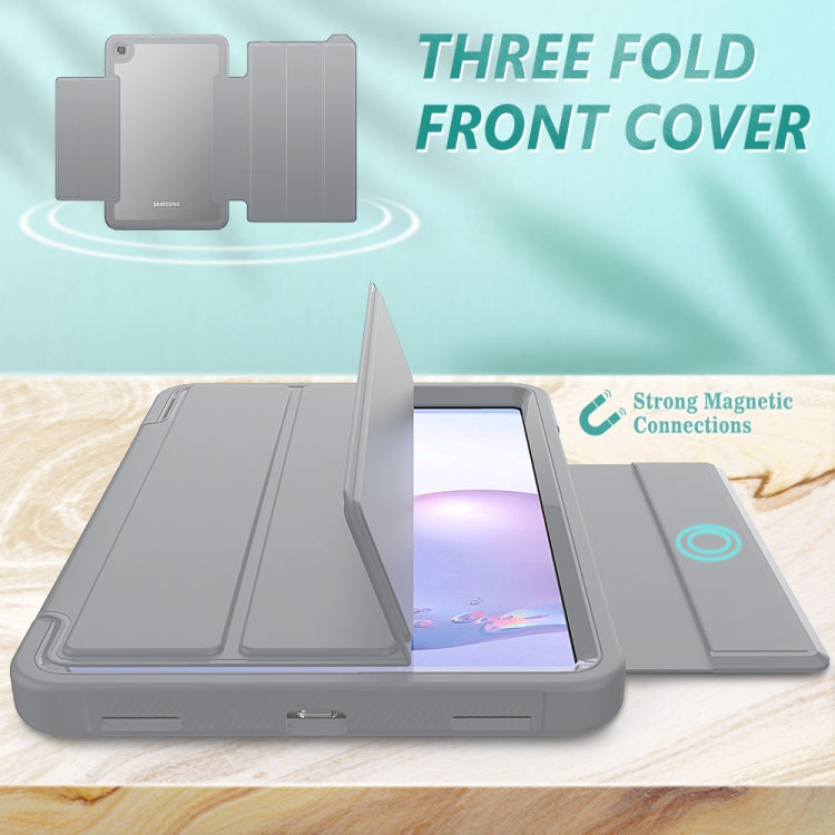 For Samsung Galaxy Tab A 8.4 (2020) T307 Acrylic + TPU Horizontal Flip Smart Leather Case with Three-folding Holder & Pen Slot & Wake-up / Sleep Function