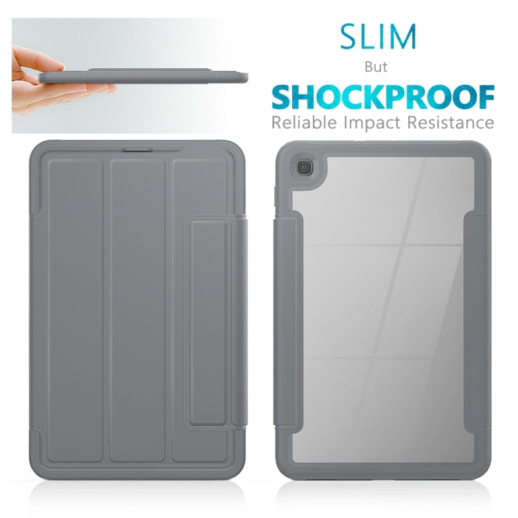 For Samsung Galaxy Tab A 8.4 (2020) T307 Acrylic + TPU Horizontal Flip Smart Leather Case with Three-folding Holder & Pen Slot & Wake-up / Sleep Function