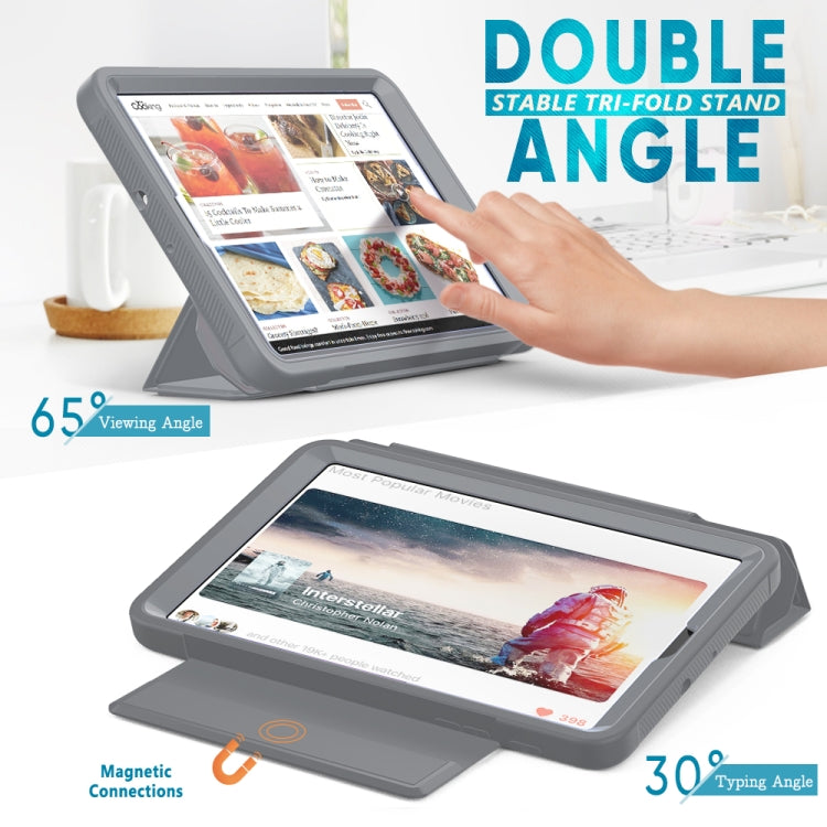 For Samsung Galaxy Tab A 8.4 (2020) T307 Acrylic + TPU Horizontal Flip Smart Leather Case with Three-folding Holder & Pen Slot & Wake-up / Sleep Function