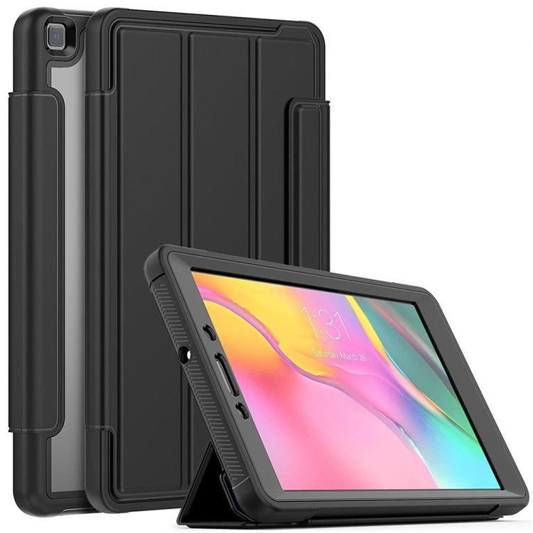 For Samsung Galaxy Tab A 8.0 (2019) T290/T295 Acrylic + TPU Horizontal Flip Smart Leather Case with Three-folding Holder & Pen Slot & Wake-up / Sleep Function