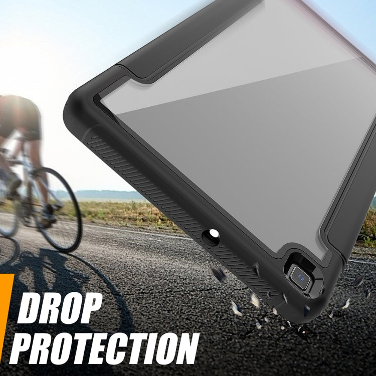 For Samsung Galaxy Tab A 8.0 (2019) T290/T295 Acrylic + TPU Horizontal Flip Smart Leather Case with Three-folding Holder & Pen Slot & Wake-up / Sleep Function
