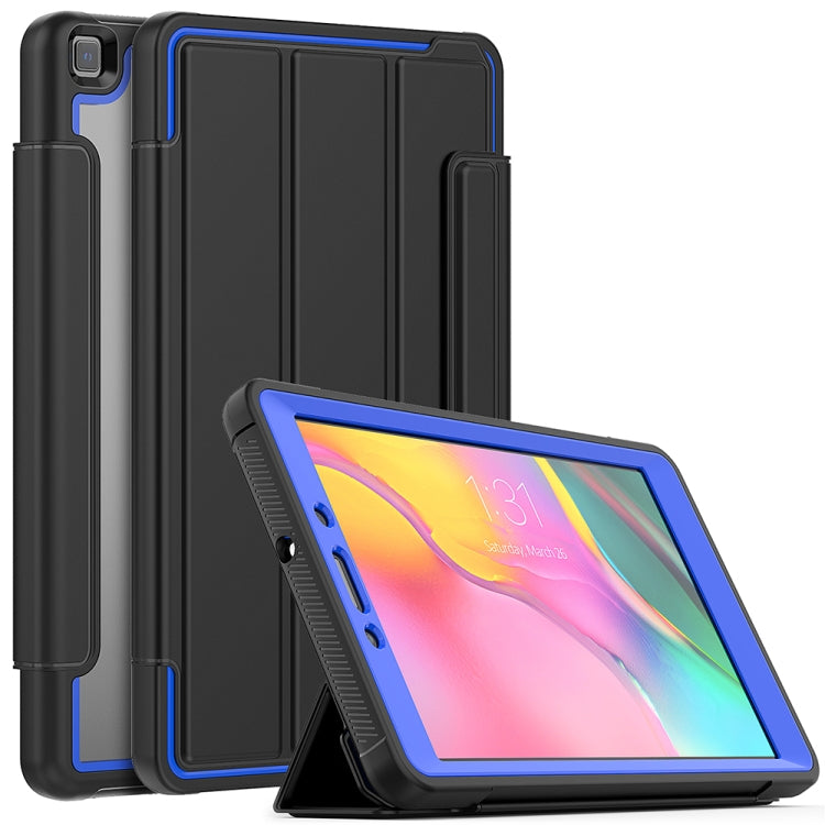 For Samsung Galaxy Tab A 8.0 (2019) T290/T295 Acrylic + TPU Horizontal Flip Smart Leather Case with Three-folding Holder & Pen Slot & Wake-up / Sleep Function