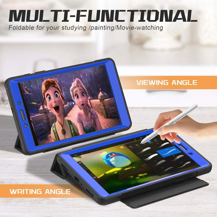 For Samsung Galaxy Tab A 8.0 (2019) T290/T295 Acrylic + TPU Horizontal Flip Smart Leather Case with Three-folding Holder & Pen Slot & Wake-up / Sleep Function