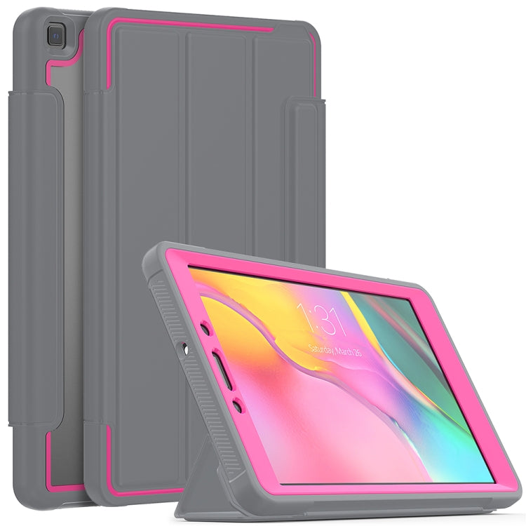For Samsung Galaxy Tab A 8.0 (2019) T290/T295 Acrylic + TPU Horizontal Flip Smart Leather Case with Three-folding Holder & Pen Slot & Wake-up / Sleep Function